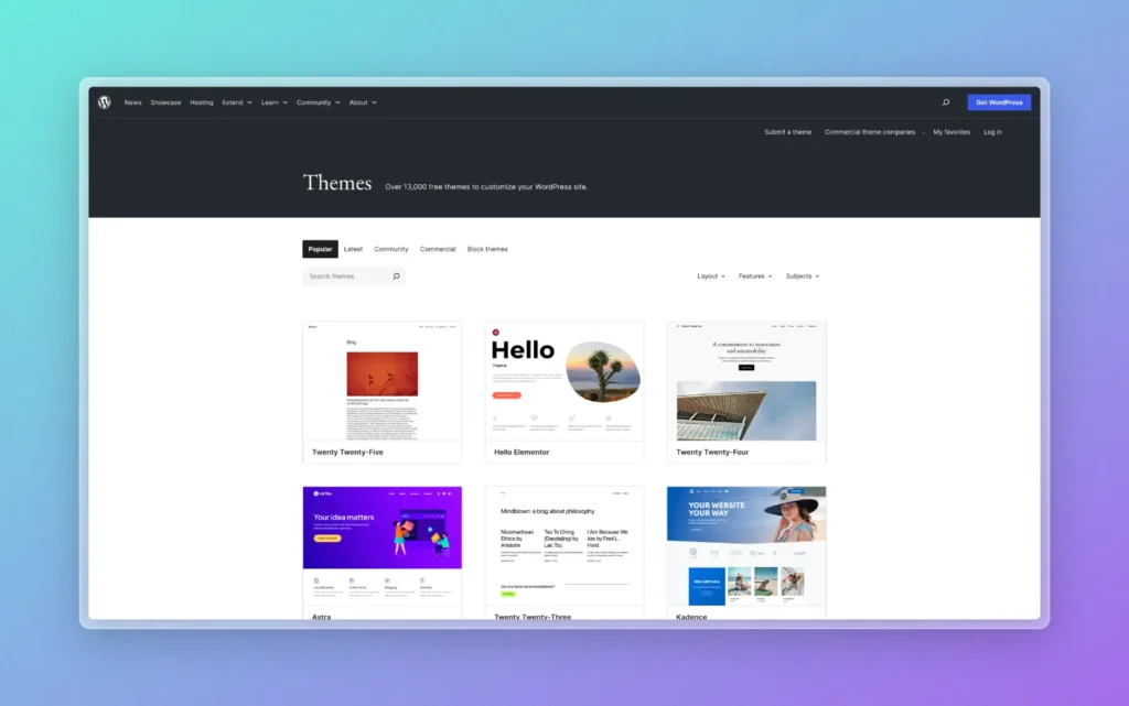 WordPress template directory